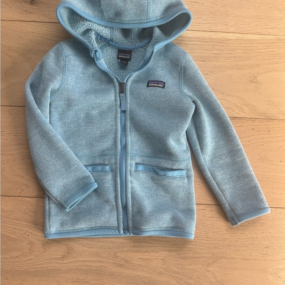 Patagonia Kids Better Sweater Light Blue Full-Zip Fleece Lined Hoodie